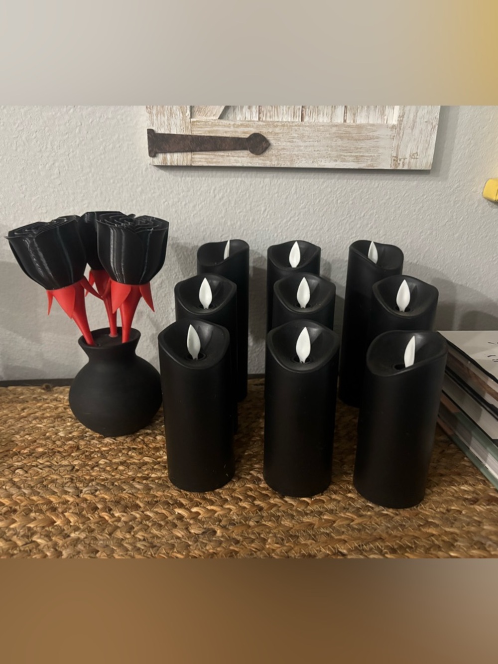 Brand New Black Non Drip Moving Flame LED Candle